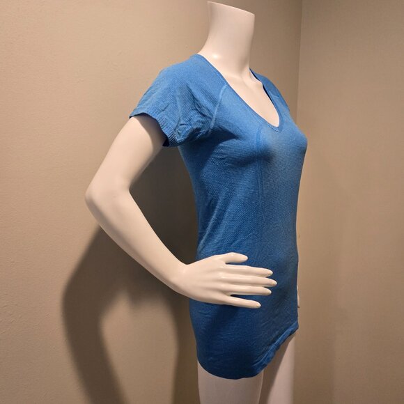 Lululemon Swiftly Tech Short Sleeve Scoopneck Shirt Heathered Harbor Blue 6 - Picture 5 of 7